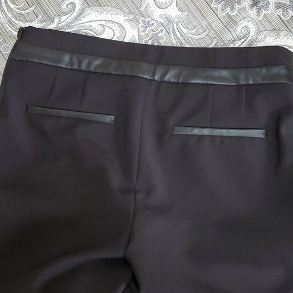 ZARA LEATHER DETAIL PANTS SIZE M - Picture 4 of 10